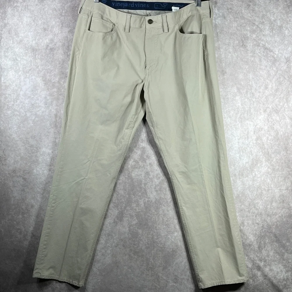 Vineyard Vines On The‎ Go Performance Pants Mens 38X30 Tan Khaki Chino OTG Golf